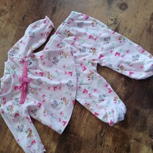 Absorba 2pc girls spring footsie set